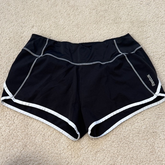 Reebok Women's Black and White Athletic Shorts - size medium - Picture 1 of 6